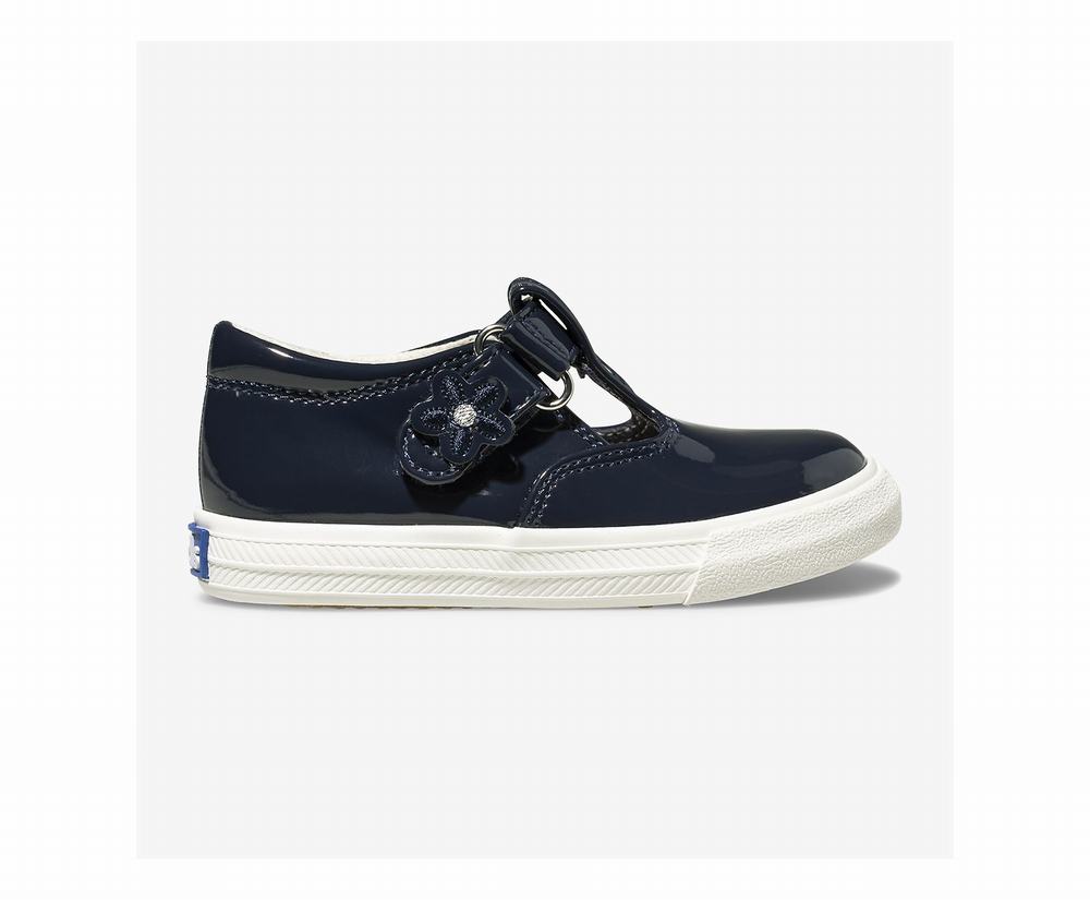 Girl Keds Daphne Patent Sneaker Navy 9702365ZI - South Africa